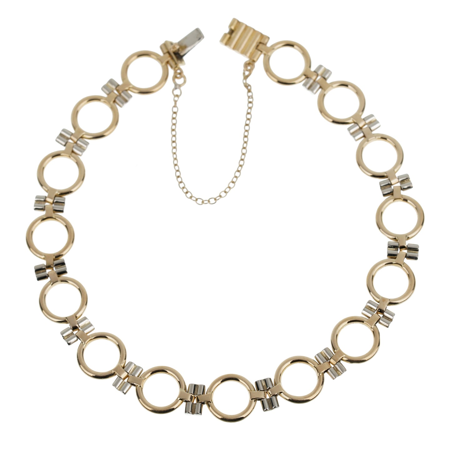 Cartier Vintage Geometric Two Tone Gold Chain Bracelet