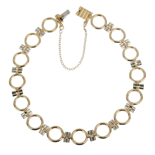 Cartier Vintage Geometric Two Tone Gold Chain Bracelet
