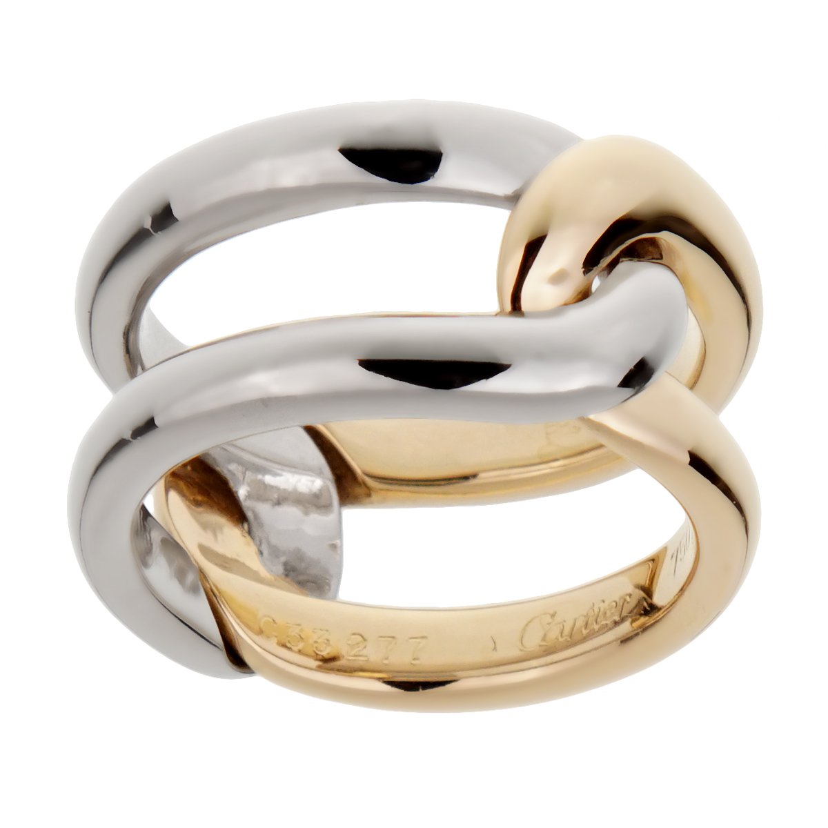 Cartier Vintage Interlocking Gold Band Ring