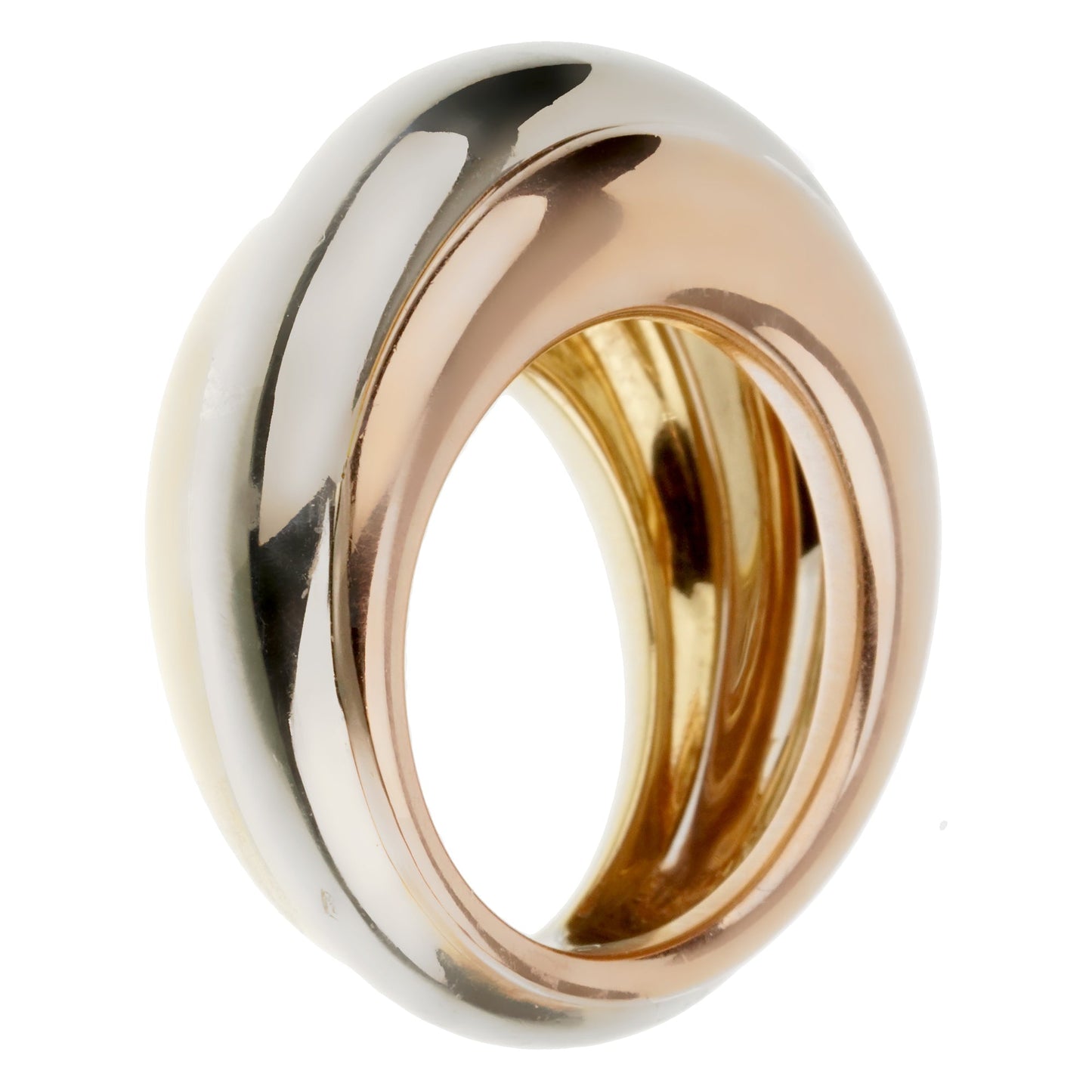 Cartier Vintage Trinity Band Cocktail 18k Gold Ring Sz 5