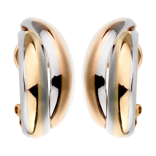 Cartier Vintage Trinity Rose Yellow Gold Stainless Steel Earrings