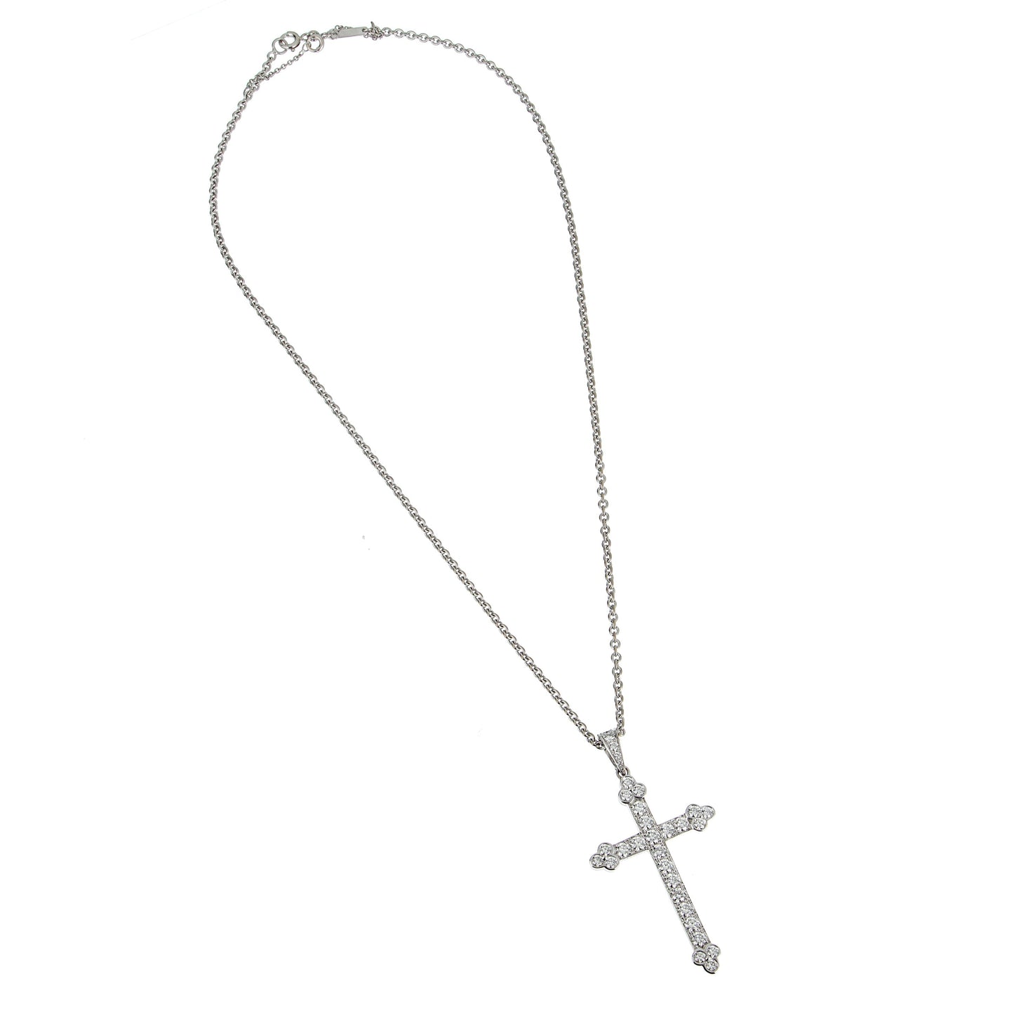 Cartier White Gold Diamond Cross Necklace