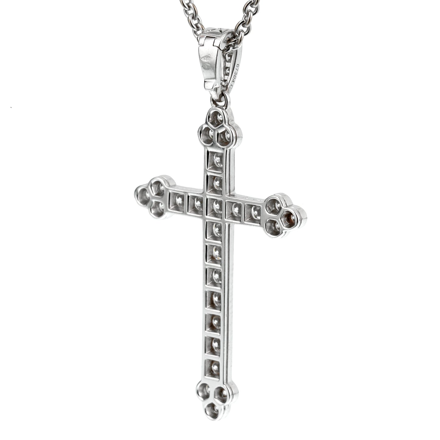 Cartier White Gold Diamond Cross Necklace