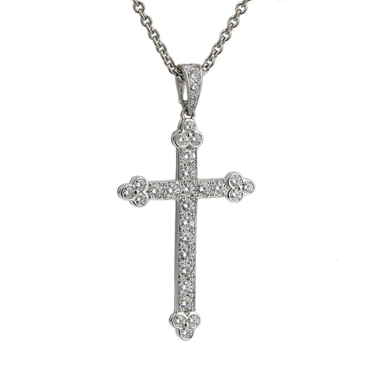 Cartier White Gold Diamond Cross Necklace