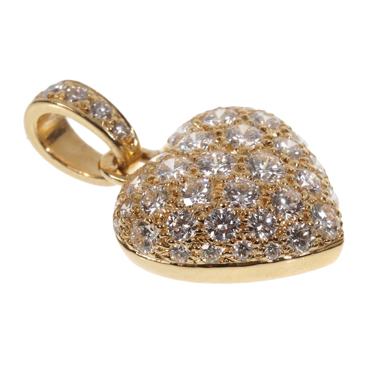 Cartier Yellow Gold Diamond Heart Pendant Necklace