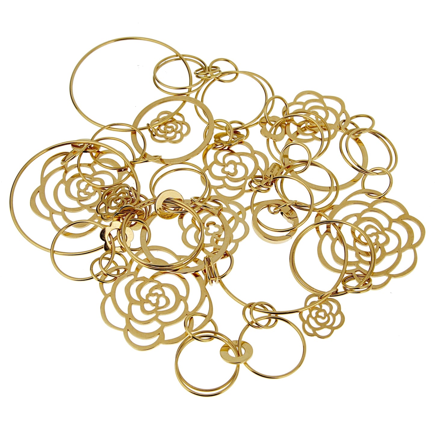 Chanel Camellia Yellow Gold Sautoir Necklace