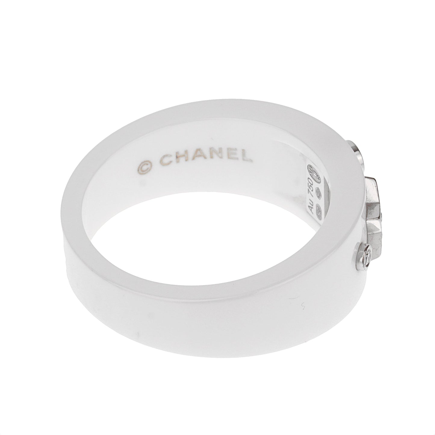 Chanel Comete Ceramic Diamond White Gold Ring