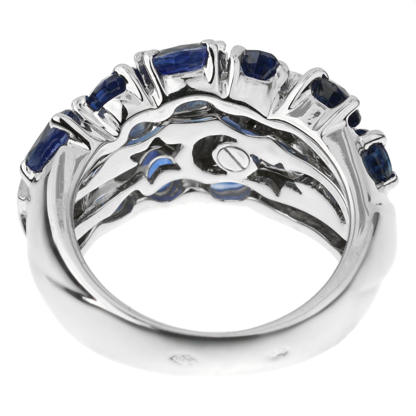 Chanel Comete Sapphire Diamond White Gold Ring Sz 5 3/4