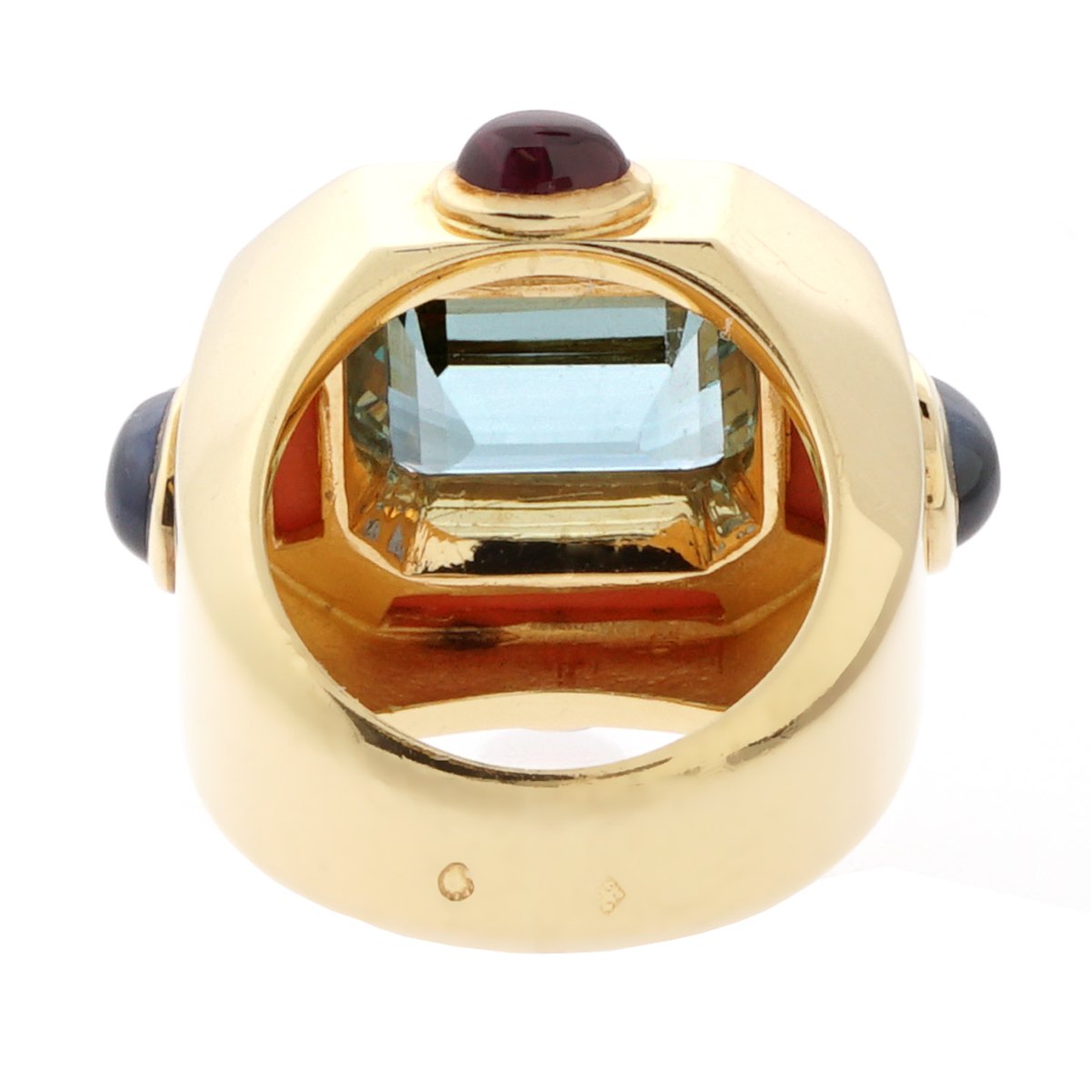 Chanel Coral Topaz Yellow Gold Cocktail Ring