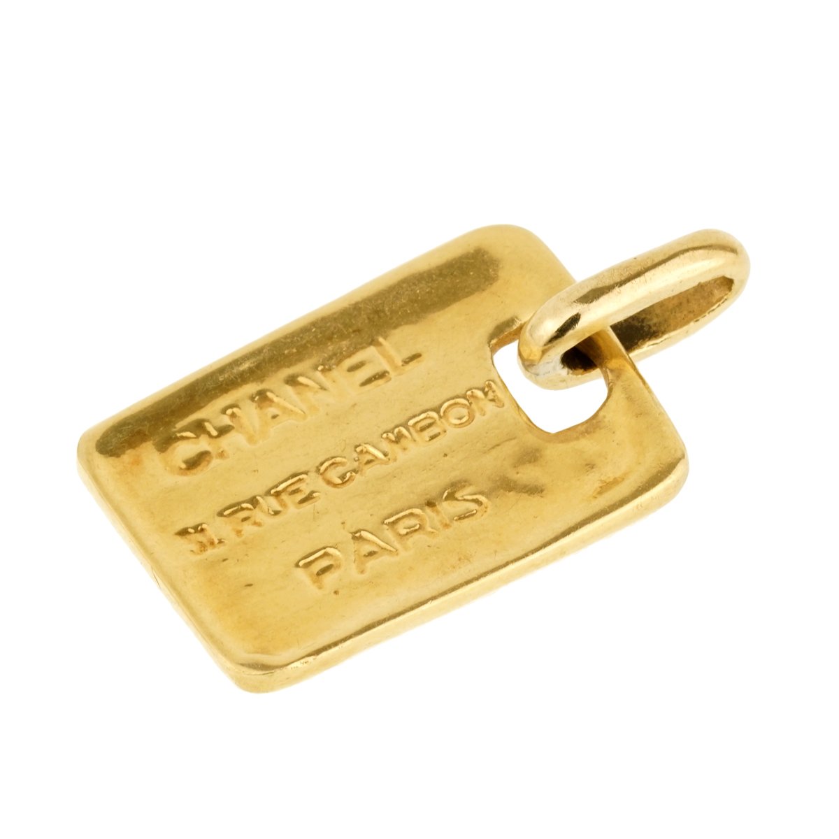 Chanel Dog Tag Yellow Gold Pendant