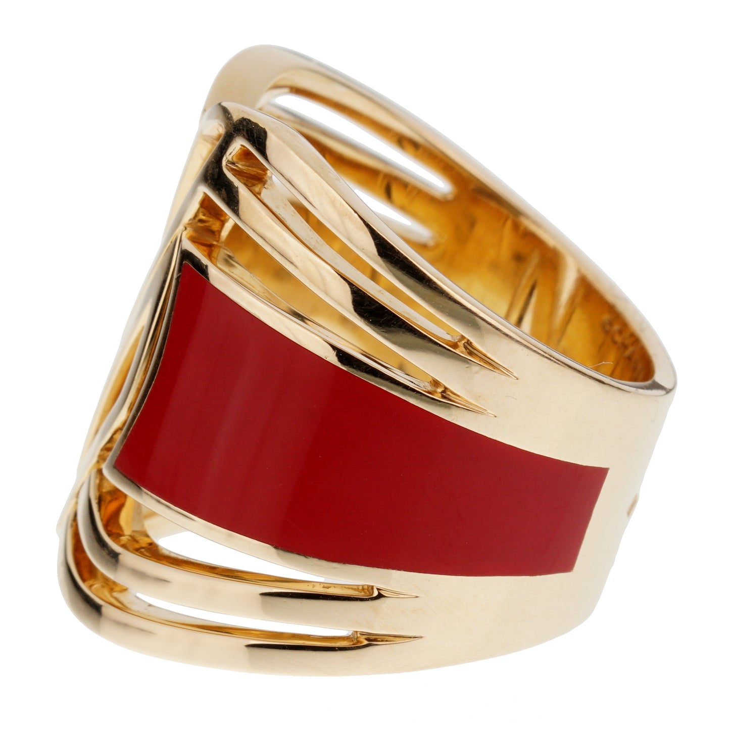 Chanel Gallery Collection Ceramic 18k Yellow Gold Cocktail Ring