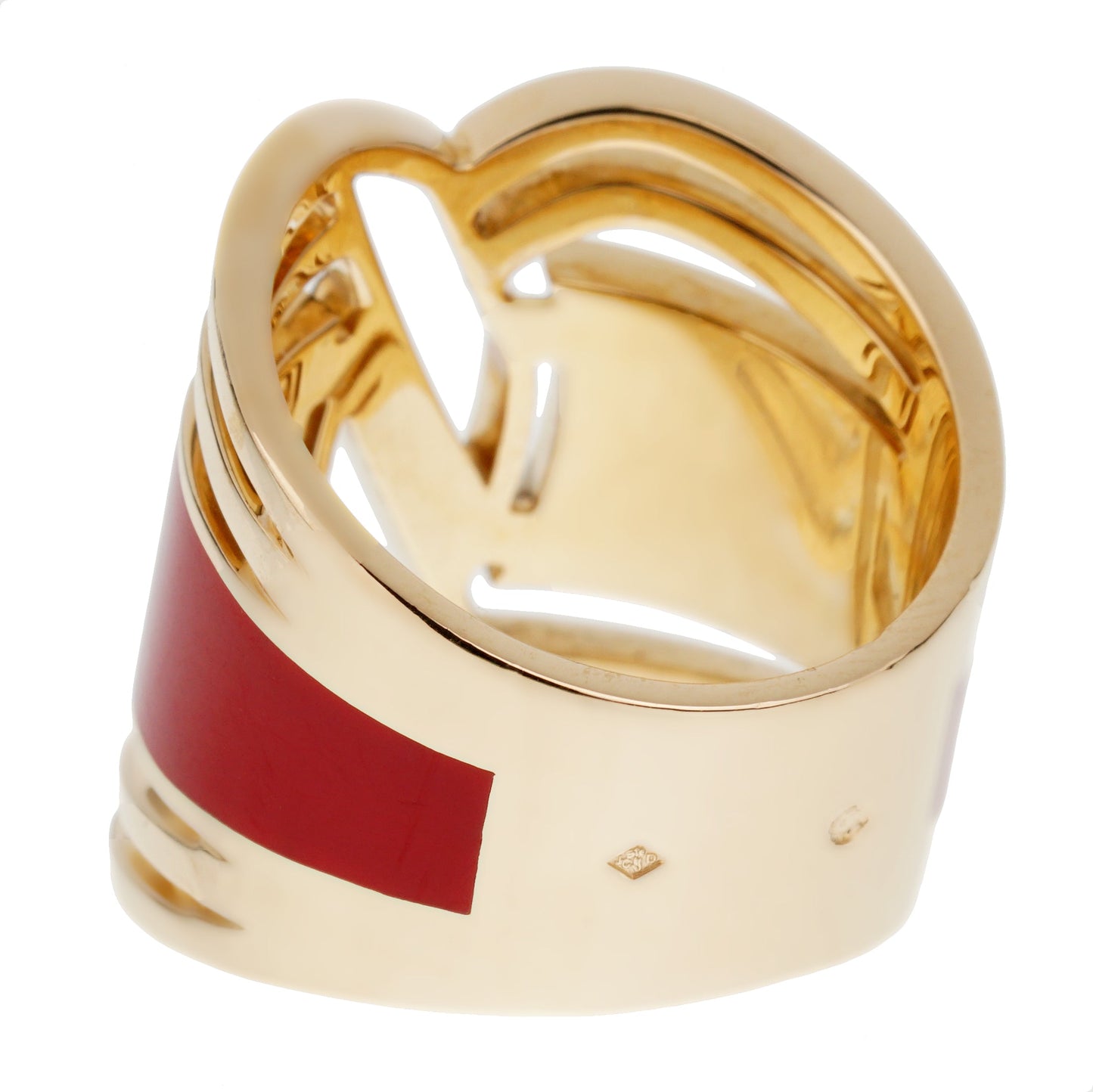 Chanel Gallery Collection Ceramic 18k Yellow Gold Cocktail Ring