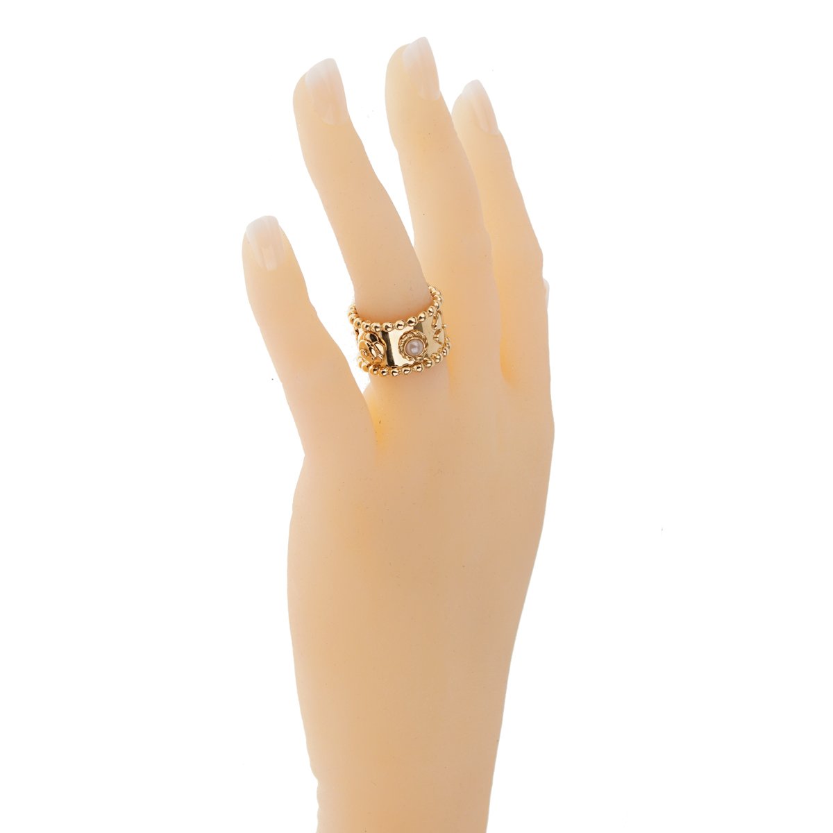 Chanel Lucky Pearl Gold Band Ring