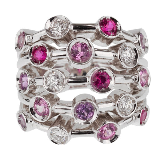 Chanel Pink Sapphire Diamond White Gold Ring