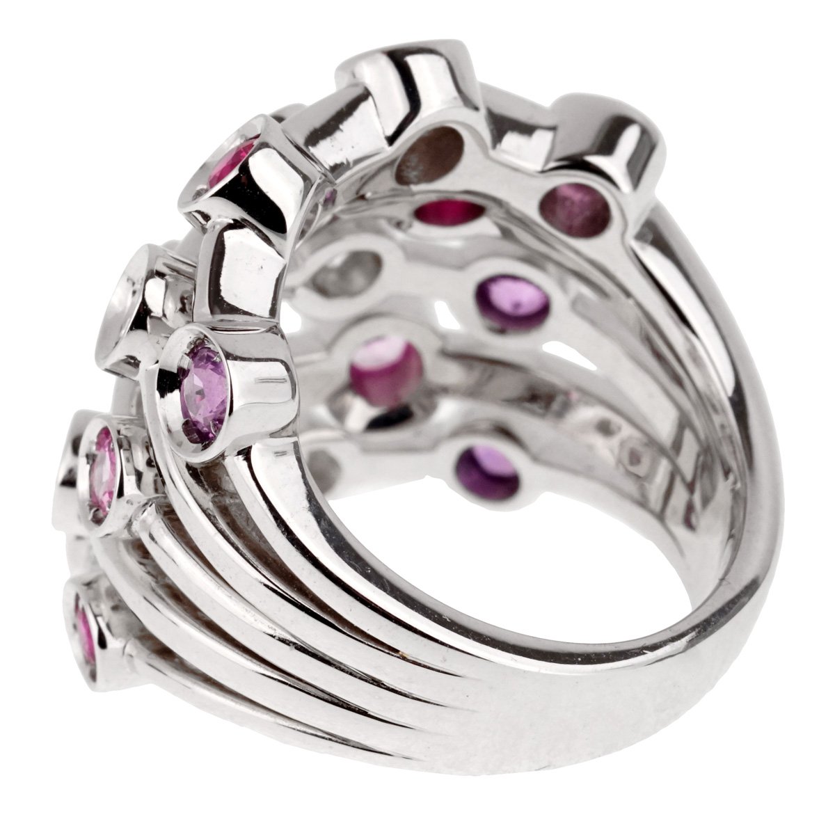Chanel Pink Sapphire Diamond White Gold Ring