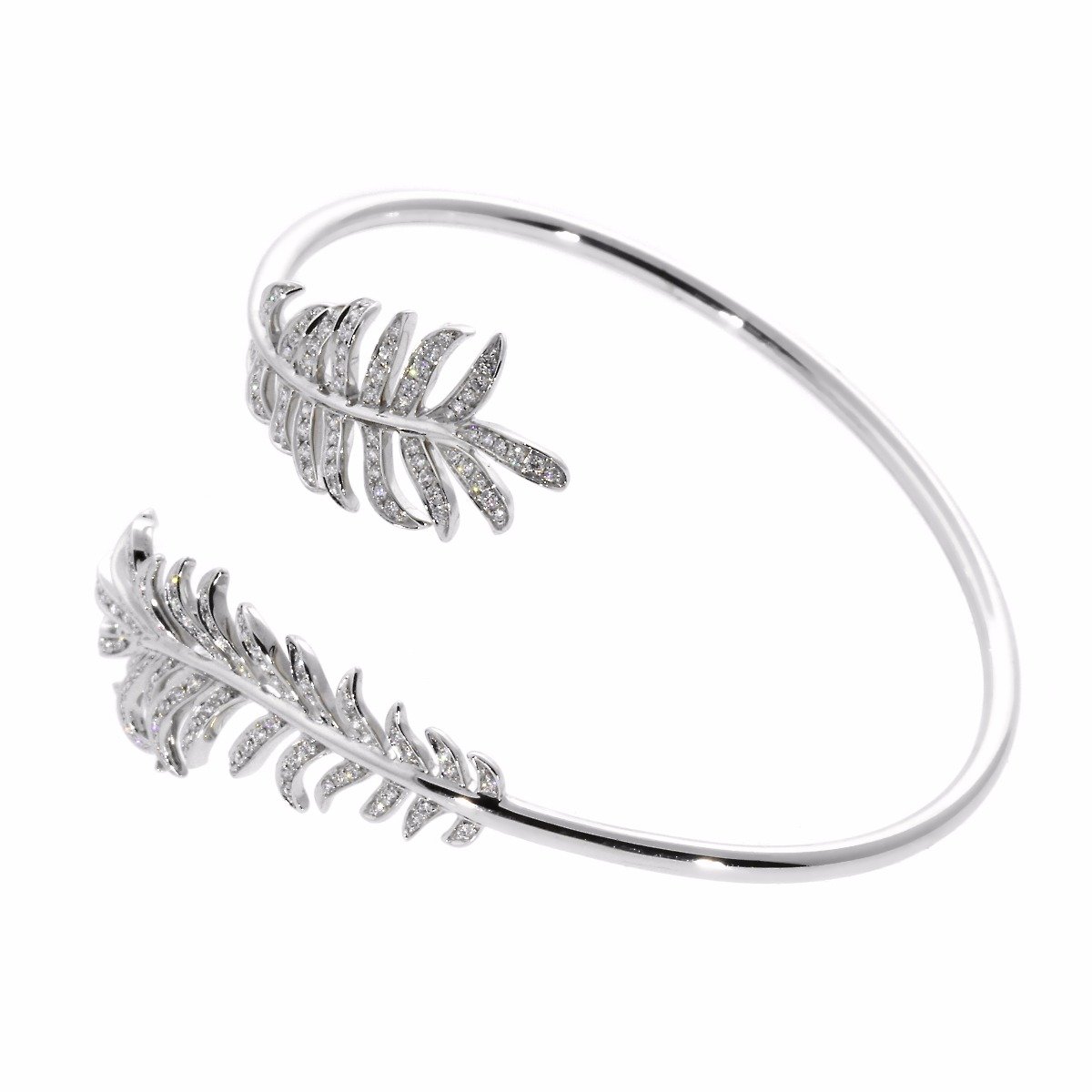 Chanel Plume De Chanel Double Diamond Bangle Bracelet