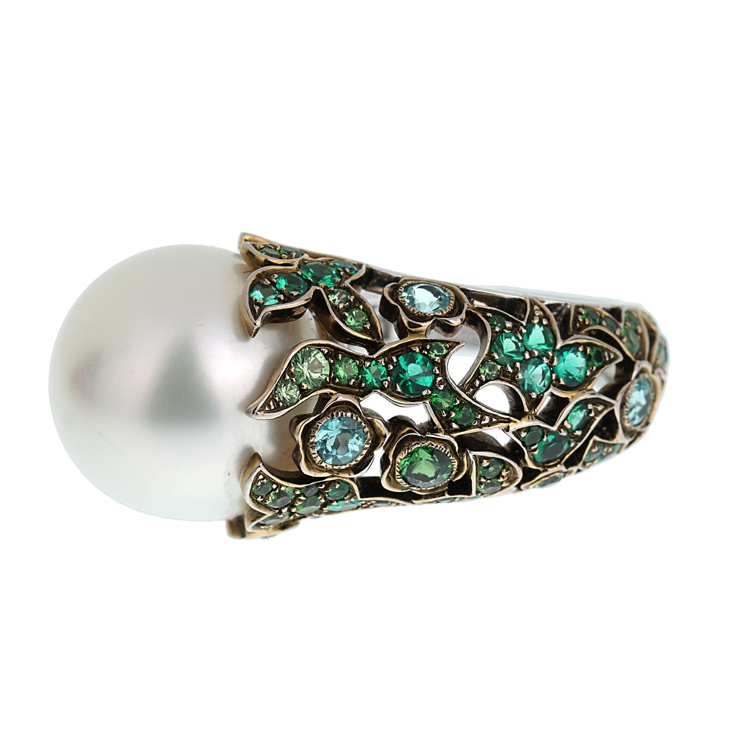 Chanel South Sea Pearl Tourmaline Diamond Ring