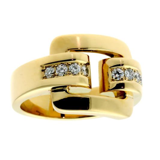 Chopard Belt Buckle Diamond Gold Ring