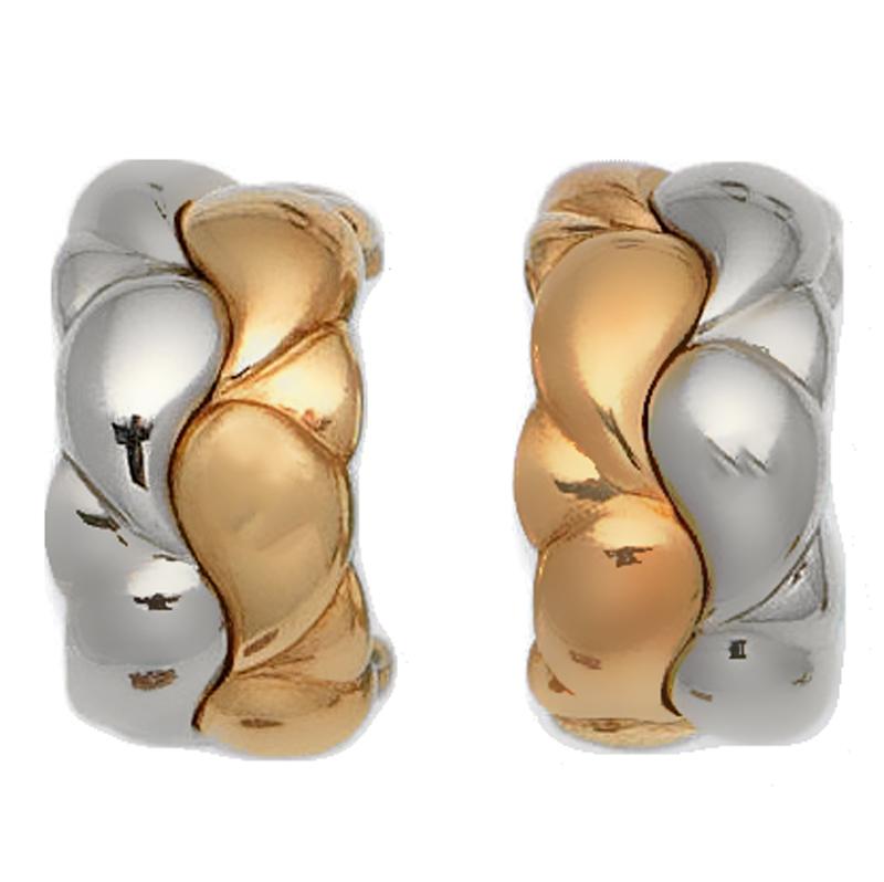 Chopard Casmir 18k White & Yellow Gold Hoop Earrings