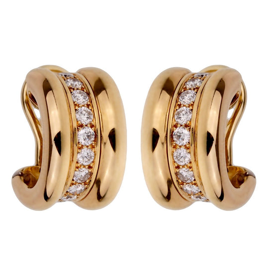 Chopard La Strada Diamond 18k Yellow Gold Hoop Earrings