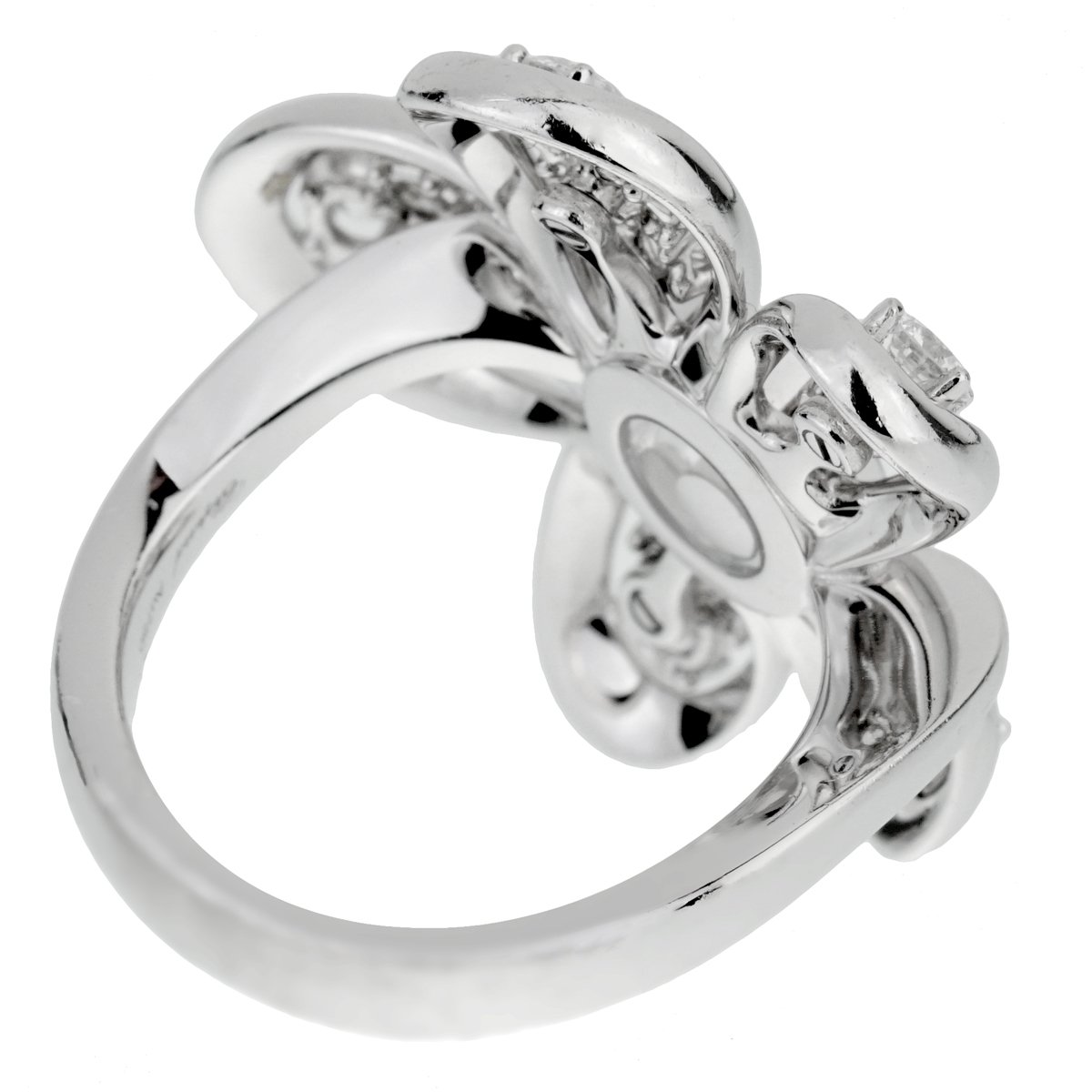 Chopard Flower Happy Diamond 18k White Gold Cocktail Ring