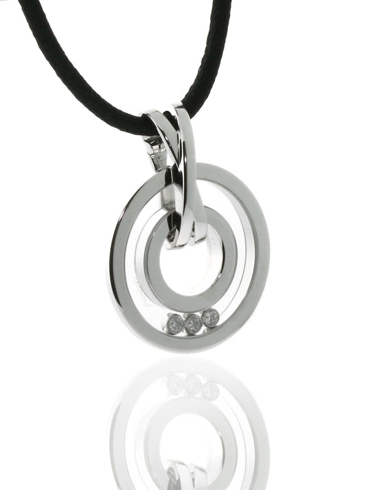 Chopard Happy Diamond Circle Necklace in 18k White Gold 79/6248