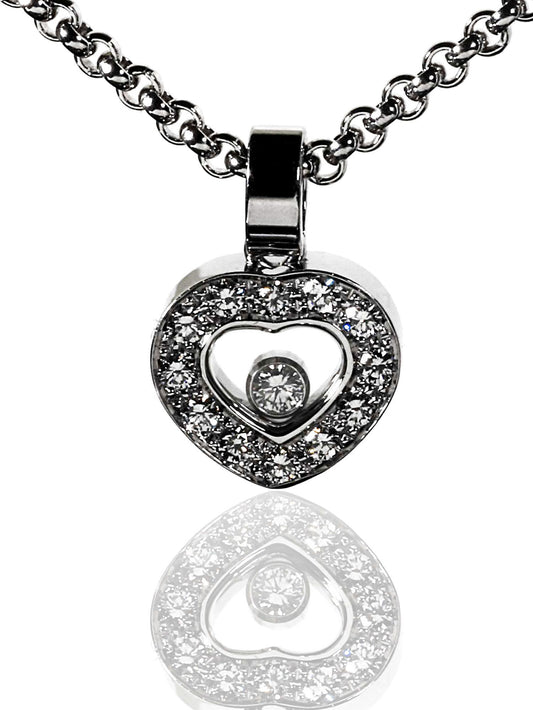 Chopard Happy Diamond Heart Necklace in 18k White Gold 79/2936