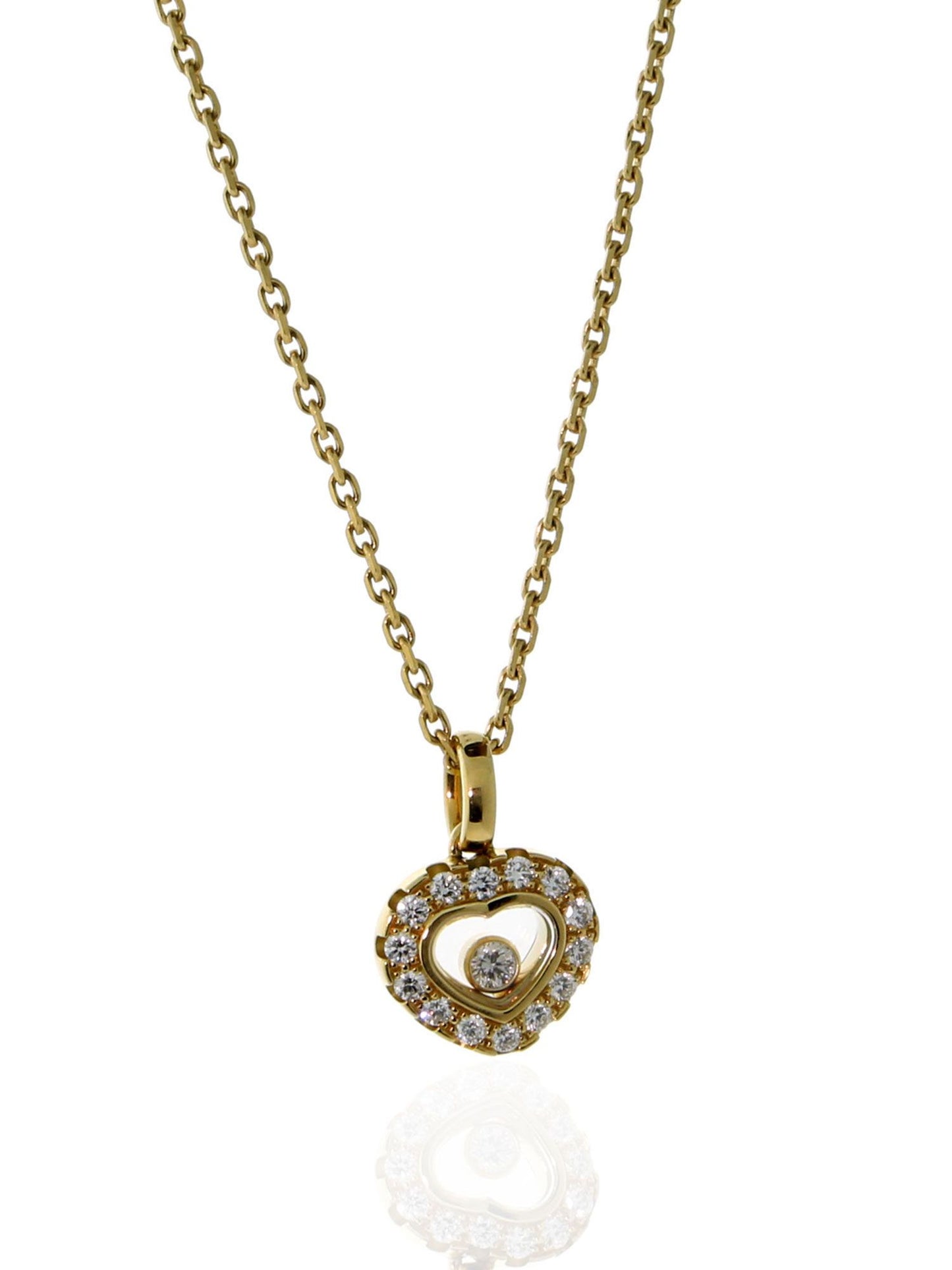 Chopard Happy Diamond Heart Necklace in 18k Yellow Gold 796507-0001