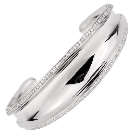 Chopard Imperiale Diamond 18k White Gold Cuff Bangle Bracelet