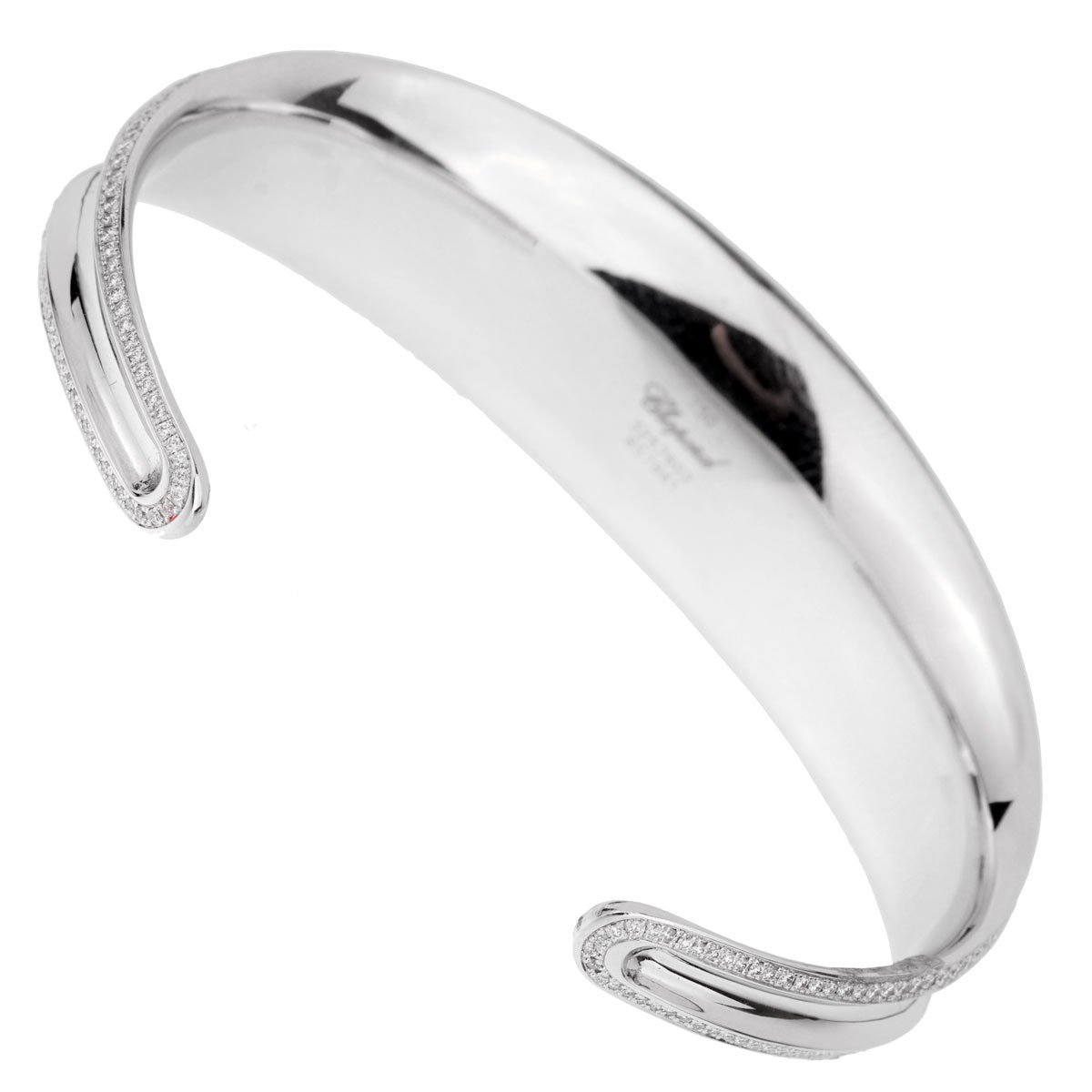 Chopard Imperiale Diamond 18k White Gold Cuff Bangle Bracelet
