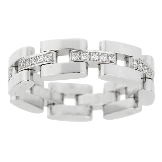 Chopard Les Chaines 3 Row 18k White Gold Diamond Ring