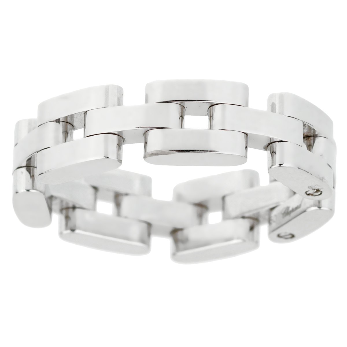 Chopard Les Chaines 3 Row 18k White Gold Ring Sz 5 3/4