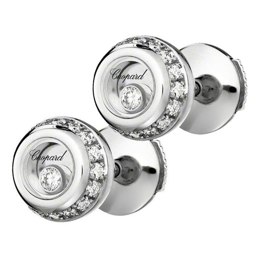 Chopard Miss Happy Diamond  White Gold Stud Earrings