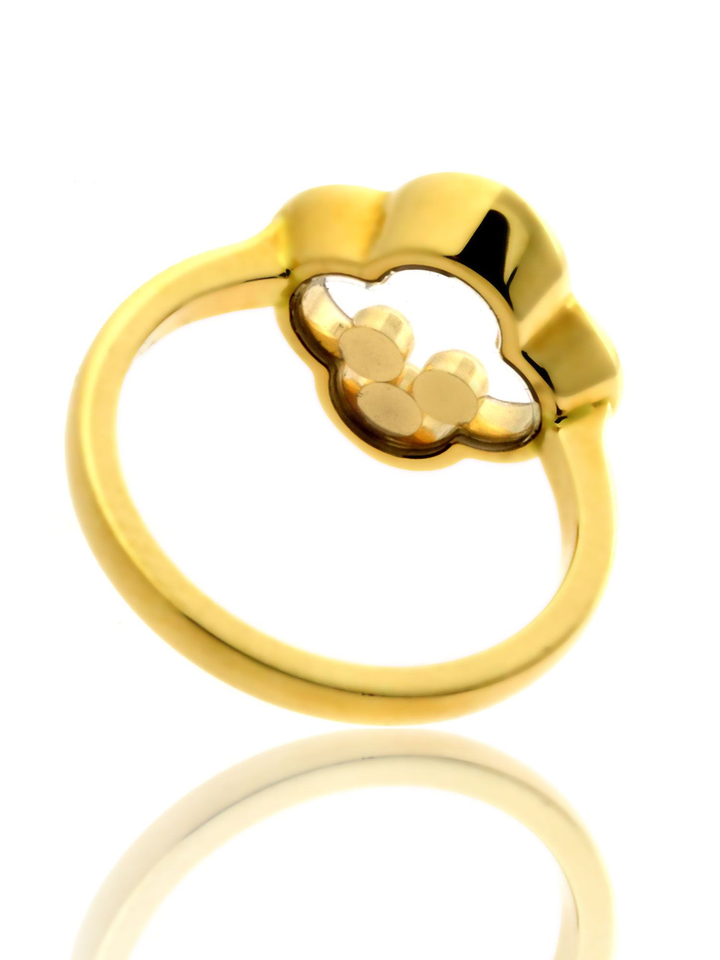Chopard Quatrefoil Happy Diamond Ring in 18kt Yellow Gold 826956-0110