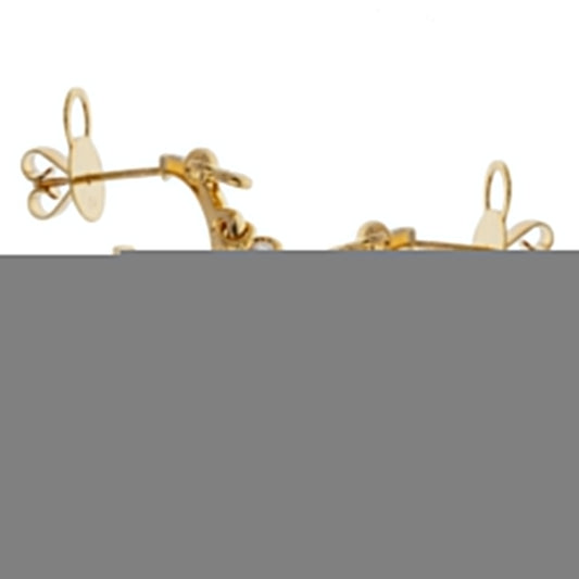 Christian Dior Coquines Dangling Diamond Hoop 18k Yellow Gold Earrings