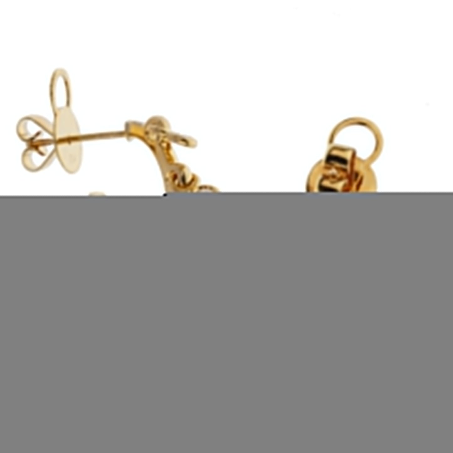 Christian Dior Coquines Dangling Diamond Hoop 18k Yellow Gold Earrings