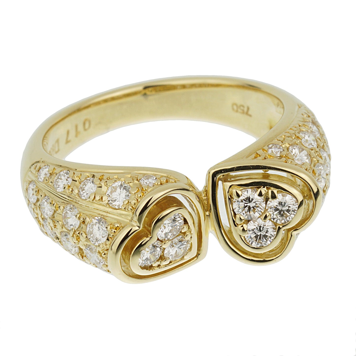 Christian Dior Heart Diamond Yellow Gold Cocktail Ring