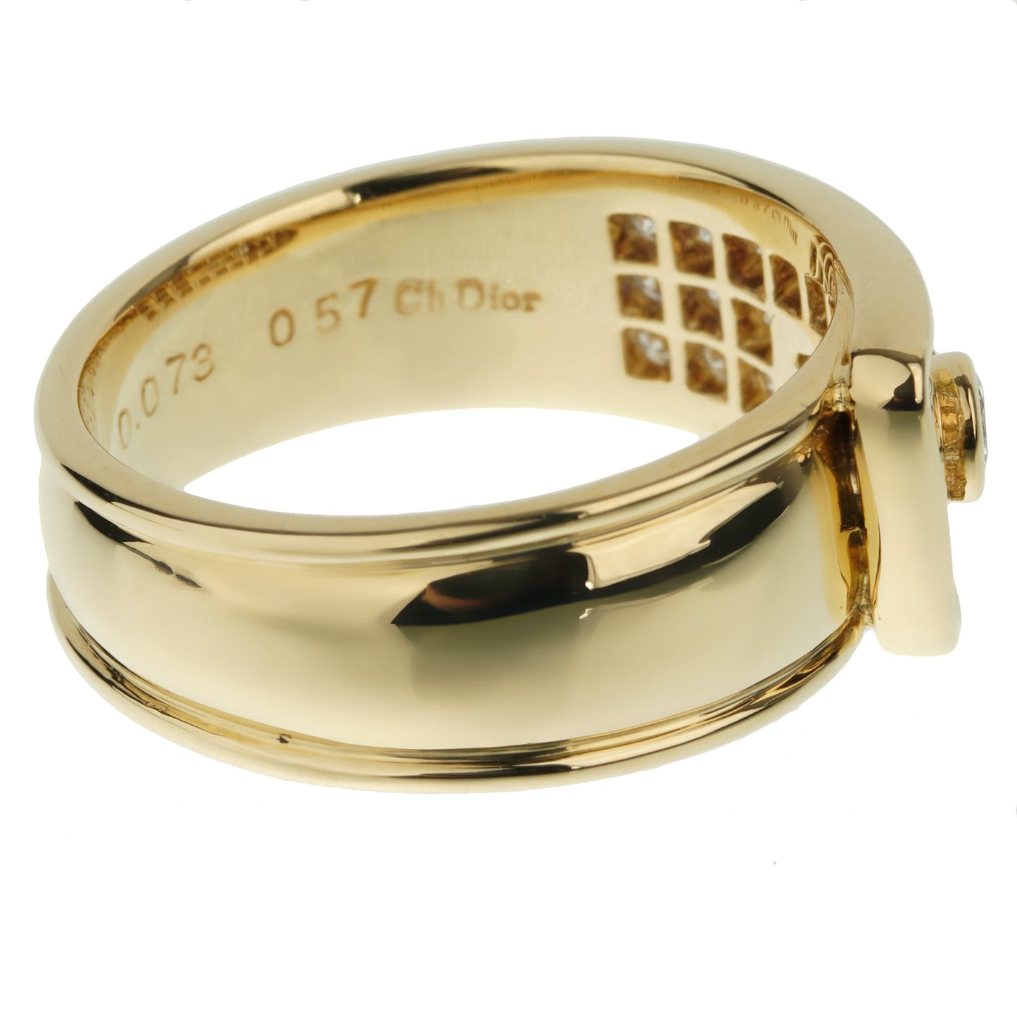 Christian Dior 18k Yellow Gold Diamond Band Ring