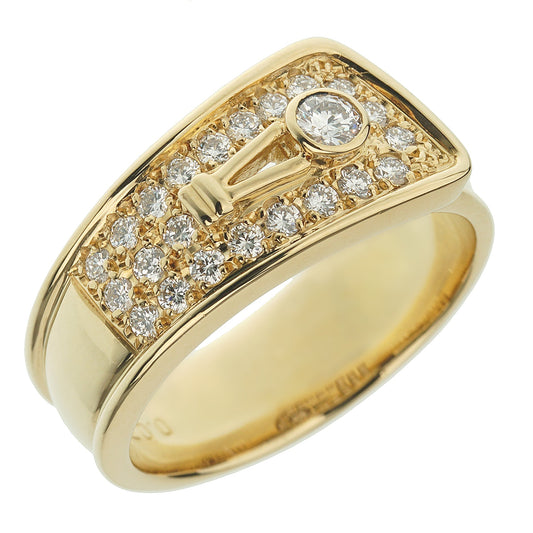 Christian Dior 18k Yellow Gold Diamond Band Ring