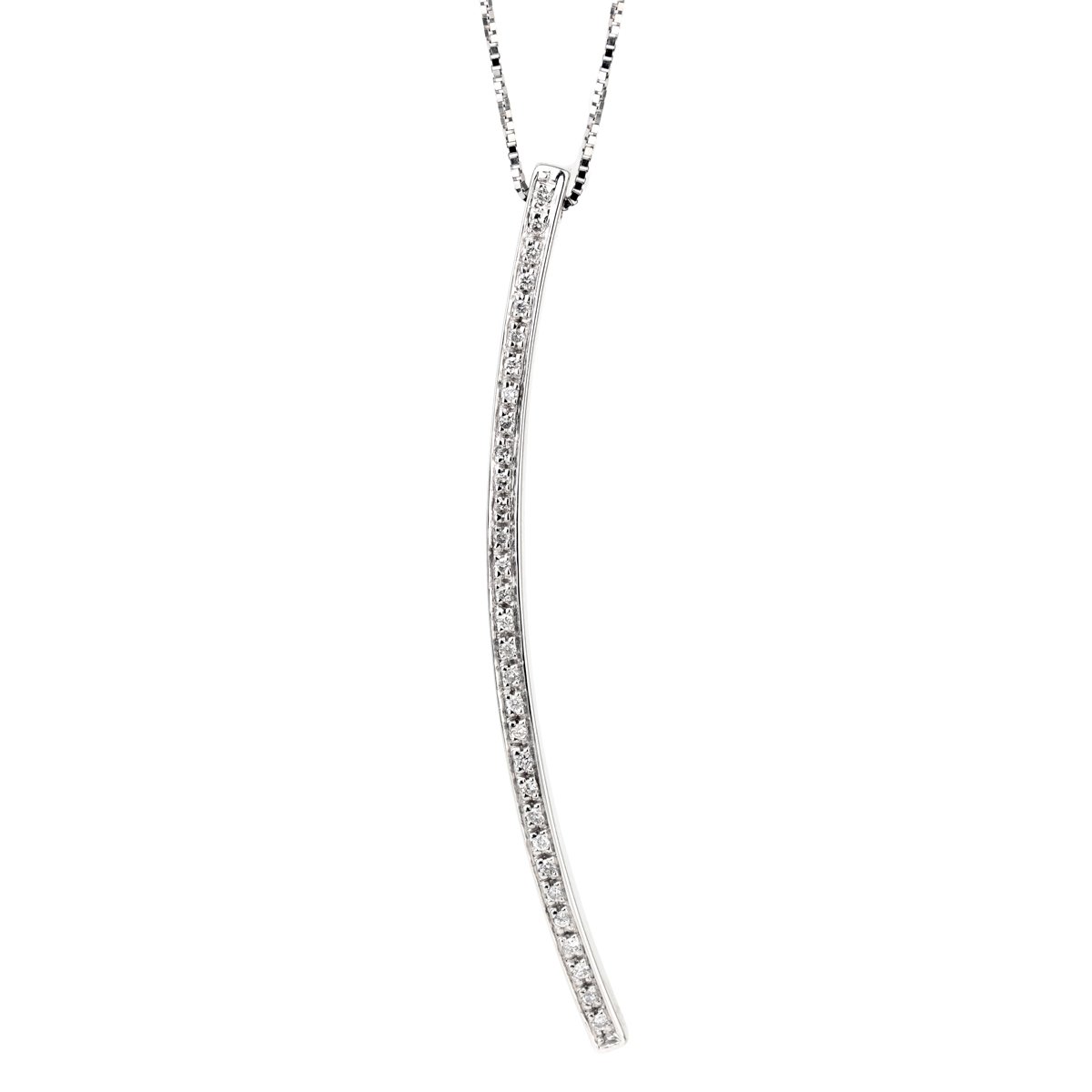 Comete Gioelli Diamond Line White Gold Necklace