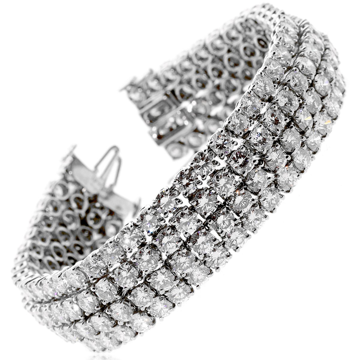 David Webb Diamond Tennis Platinum Bracelet