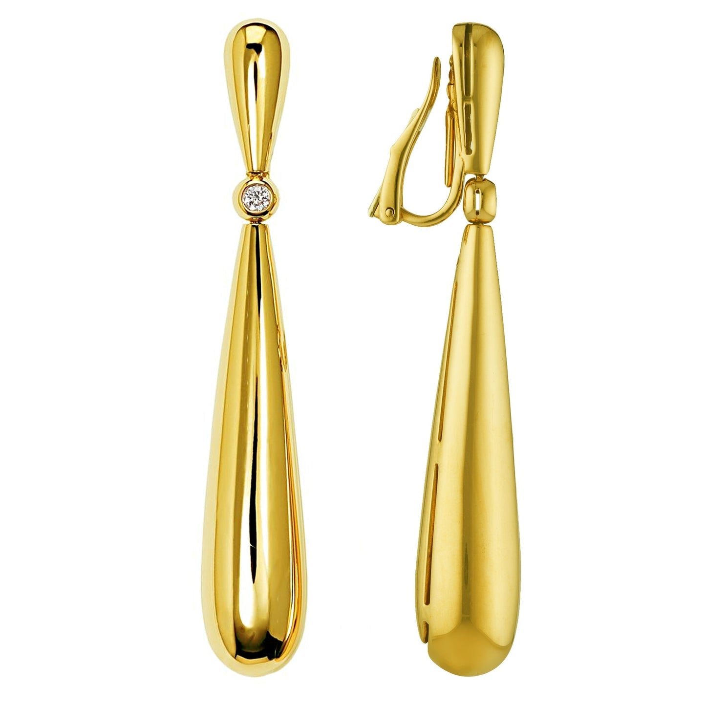 De Grisogono Gocce 18k Yellow Gold Diamond Drop Earrings