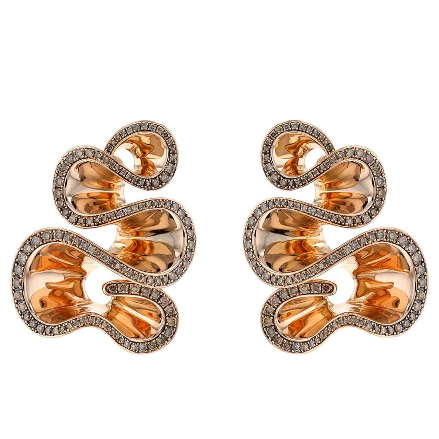 De Grisogono Zigana Diamond 18k Rose Gold Earrings