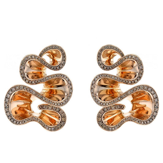 De Grisogono Zigana Diamond 18k Rose Gold Earrings