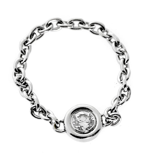 Dior Chain Link Diamond Gold Ring