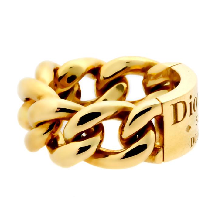 Dior Gold Chain Gourmette Link Ring