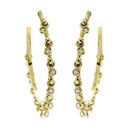 Dior Hoop Diamond Gold Earrings