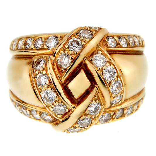 Dior Vintage Diamond Gold Cocktail Ring