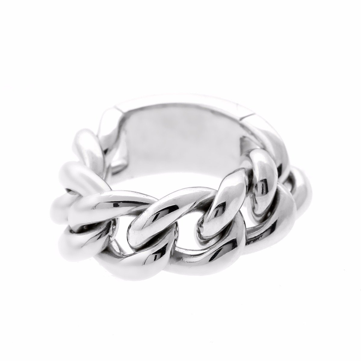 Dior White Gold Chain Gourmette Link Ring