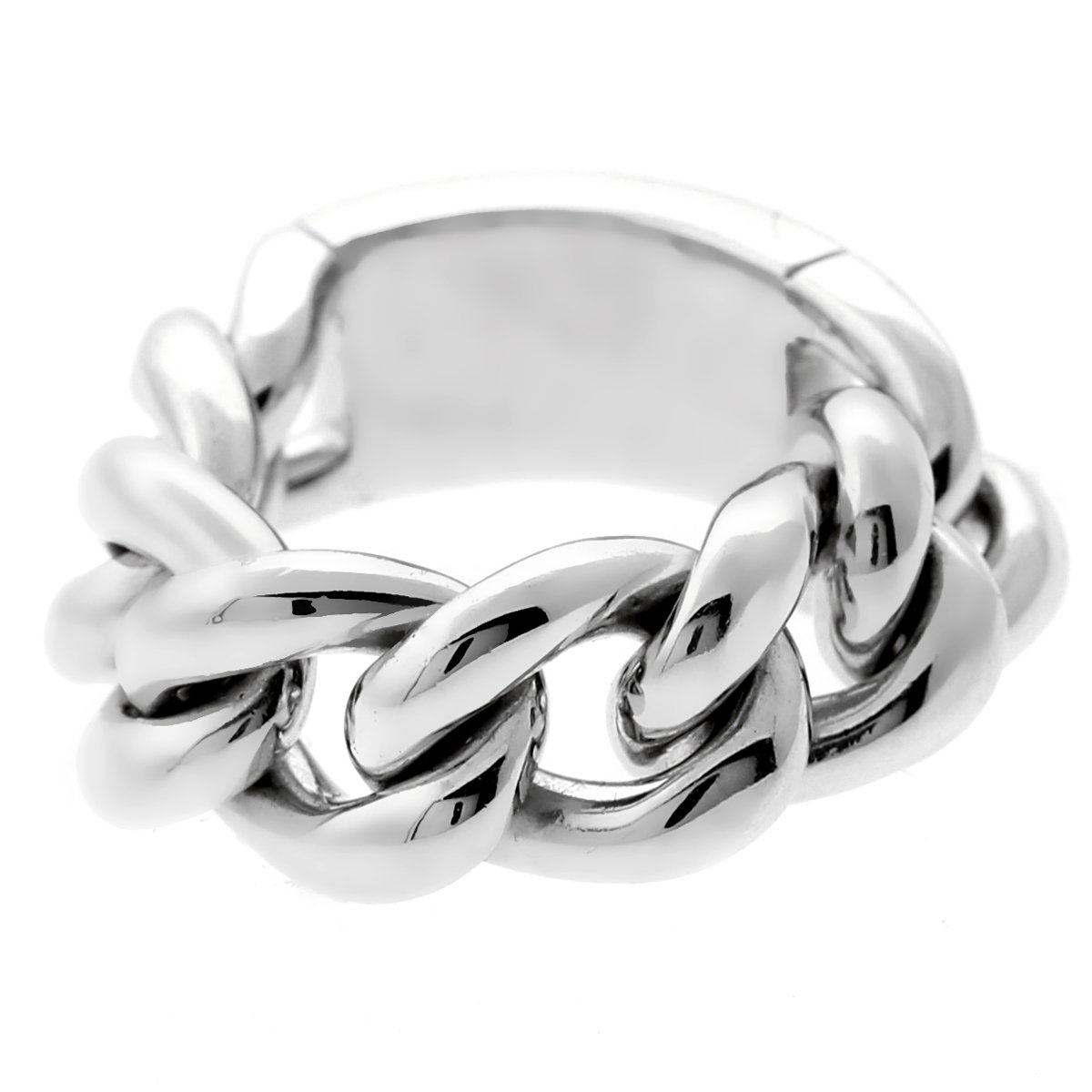 Dior White Gold Chain Gourmette Link Ring